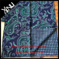 Paisley geométrica reversible bufanda impresa para hombres en azul rosa personalizada bufanda de los hombres